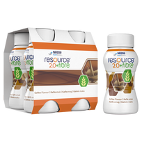 NESTLE Resource® 2.0 Fibre kafijas aromāta piedevas pārtika, 4 pudeles pa 200 ml