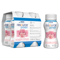 NESTLE Resource Protein zemeņu garšas, 200 ml, komplekts no 4 gab.