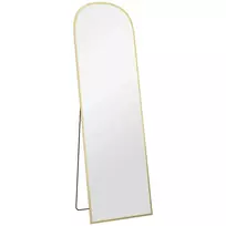 Pastatomas veidrodis, viso ūgio veidrodis, modernaus dizaino, 50 cm x 1,5 cm x 170 cm, auksinis