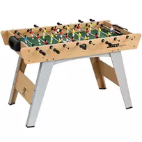 Stalo futbolas su 22 žaidėjais, 2 kamuoliukai, neslidžios rankenos, rezultatų skaitiklis, stabilios kojos, 121x87x77cm, natūralaus medžio spalva