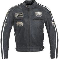 Vyriška odinė motociklininko striukė W-TEC Dark Grey Vintage - Tamsiai pilka