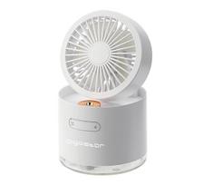 Aigostar - Belaidis mini stalinis ventiliatorius su miglos efektu MIST 10W/5V baltas