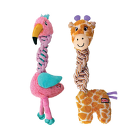 KONG Knots Twists Giraffe/Flamingo žaislas šunims, 1 vnt.