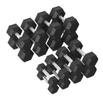 Tunturi Platinum Hex Rubber Dumbbell Set, 2.5-20kg