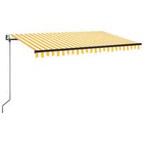 vidaXL Automatinė ištraukiama markizė, geltona/balta, 400x350cm