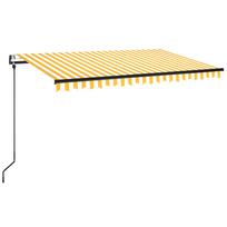 vidaXL Automatinė ištraukiama markizė, geltona ir balta, 450x350cm