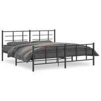 vidaXL Lovos rėmas su galvūgaliu/kojūgaliu, juodas, 183x213cm, metalas