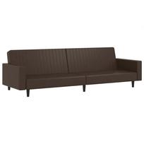 vidaXL Dvivietė sofa-lova, rudos spalvos, dirbtinė oda