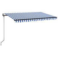 vidaXL Automatinė ištraukiama markizė, mėlyna ir balta, 450x350cm