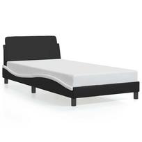 vidaXL Lovos rėmas be čiužinio Dover juodas ir baltas 100x190cm dirbtinė oda