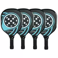 „Pickleball“ rinkinys su 4 raketėmis, 4 kamuoliukais, krepšiu, lengvas ir patvarus, mėlynas+juodas