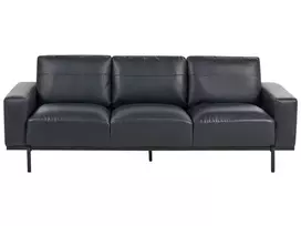 Trijų vietų sofa SOVIK, eko oda, juoda