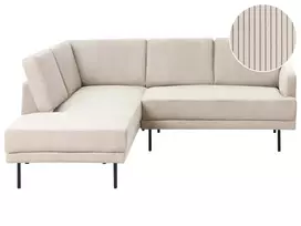4 vietų kampinė sofa BREDA, velvetas, smėlio spalvos, dešininė