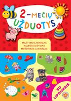 2-mečių užduotys. Su lipdukais. Mąstymo lavinimas, kalbos ugdymas, motorikos lavinimas