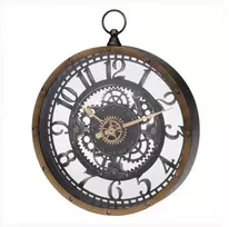 Sieninis laikrodis 837362050, aukso/juoda, metalas, D26.5 cm