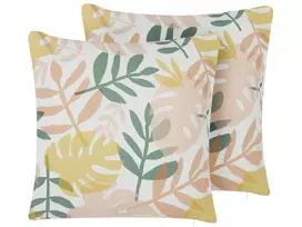 2 dekoratyvinių lauko pagalvėlių rinkinys TEGEA Augalų raštas 45 x 45 cm spalvingas