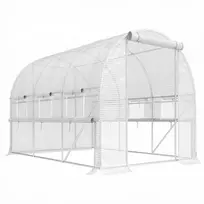 Šiltnamis 2,95x2x2 m, tunelis, susukami langai, apsauga nuo UV spindulių, baltas