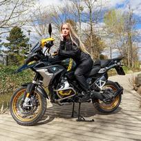 Moteriška motociklininkų striukė W-TEC Progair Lady - Juoda-fluo