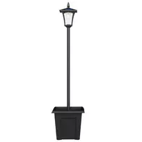 Saulės energija veikiantis sodo žibintas, atsparus oro sąlygoms, 160 cm aukščio, su LED, 10 val. apšvietimo, IP44, lauko, juodas