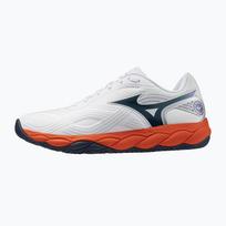 Vyriški teniso batai Mizuno Wave Enforce Court 2 AC white/insignia blue/orange