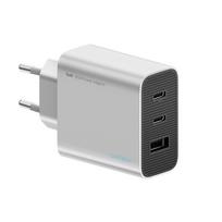 Cuktech 65W GaN 2xUSB-C 1xUSB-A Wall Charger – pilkos spalvos