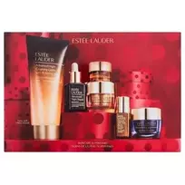 Veido priežiūros rinkinys Estee Lauder Skincare Superstars veido prausiklis 100 ml + serumas 15 ml + raminamasis serumas 5 ml + paakių kremas 5 ml + veido kremas 15 ml + naktinis kremas 15 ml