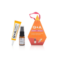 Q+A, Merry + Bright Gift Set Veido priežiūros priemonių rinkinys su vitaminu C, 1vnt