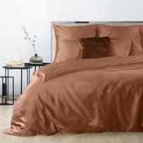 Eurofirany satino medvilnės patalynės komplektas Pos/Nova3, 220x200, 3 dalių, rudas