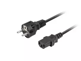 Maitinimo laidas LANBERG CEE 7/7 – C13 (C320) 1,8 m, tiesus, juodas