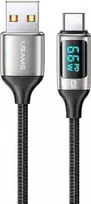 USAMS pintas laidas U78 USB-C 1.2m LED 6A greitas įkrovimas baltos spalvos SJ544USB02 (US-SJ544)