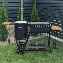 Bbq Expert Šašlykinė - viryklė 8-12 kazanui, su lentyna ir ratukais, metalo storis 3mm