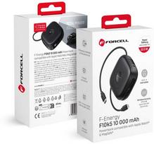 FORCELL F-ENERGY F10K5 maitinimo blokas, suderinamas su MagSafe PD3.1 QC3.0 3A 22,5W 10000 mAh juodas