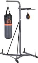 "HOMCOM" Bokso maišo stovas "2-in-1" su 20 kg bokso maišu ir bokso kamuoliu, laisvai pastatoma bokso stotelė, reguliuojamas aukštis, iki 100 kg, plienas