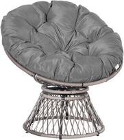 Lauko baldų komplektas "Outsunny" papasano fotelis Pintas fotelis fotelis su pagalvėle 360 laipsnių rotango pilkos spalvos W87 x D97 x H86 cm