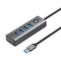Hub Orico PDD4U-U3 4x USB-A 3.0 – pilkos spalvos