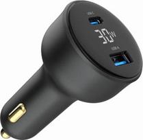 Gembird Car charger 30W USB-A+C PD LCD black