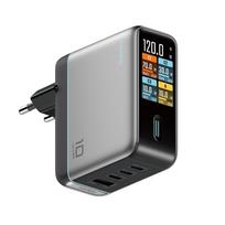 Cuktech AD1204U 120W Wall Charger with Display and USB-C Cable - Silver