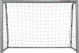 Sportnow HOMCOM Futbolo vartai su PE tinkleliu, futbolo vartai vaikams ir suaugusiems, 240 x 85 x 160 cm, plienas, PE, sodui, futbolo treniruotėms, pilkos spalvos
