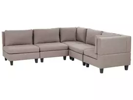 Modulinė 5 vietų kampinė sofa UNSTAD Kairinė ruda