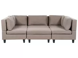 U formos modulinė sofa 5 asmenims UNSTAD ruda su pufu