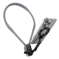 Magnetic phone holder for neck, Hoco K31, black/gray