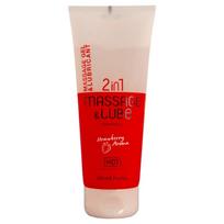 HOT - Masažo ir lubrikanto gelis su braškėmis 200 ml