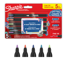 „Sharpie“ – „Creative Acrylic“ 5 lizdinių plokštelių – žemės atspalviai – plonas galiukas (2212828)