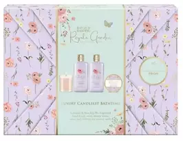 Baylis & Harding Royale Garden Dovanų rinkinys su žvake, įvyniotas į permatomą pakuotę