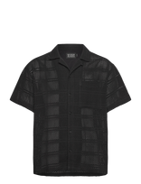 Scotch & Soda - Crochet Short-Sleeved Relaxed-Fit Shirt - Marškiniai trumpomis rankovėmis - Juoda