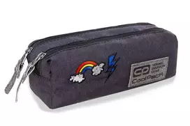 Penalas-pieštukinė su užtrauktukais CoolPack EDGE SPARKLING BADGES GREY, dviejų skyrių, vnt.