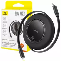 „Baseus“ USB laidas „Free2Pull Mini“ 100 W, susivyniojamas USB-C – USB-C, 2 m, juodas