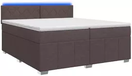 Spyruoklinė lova su čiužiniu Tamsiai rudas 200 x 200 cm Audinys