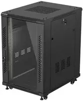 Lanberg stovima serverinė spinta 19" 18U 600x800 juoda, su stiklinėmis durimis