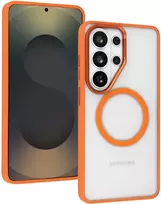 Liavec Soft dėklas Metal Frame skirtas Samsung Galaxy S26 Plus oranžinis